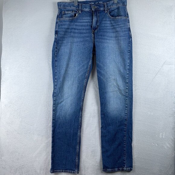 Old Navy Straight Leg Jeans Built in Flex Mid Rise Blue Mens Size 36X34 - Picture 1 of 12